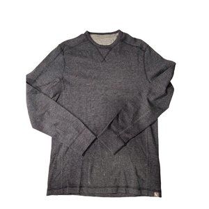 Eddie Bauer Crew Neck Pullover Waffle Knit Sweater‎ Dark Gray Cotton Mens S